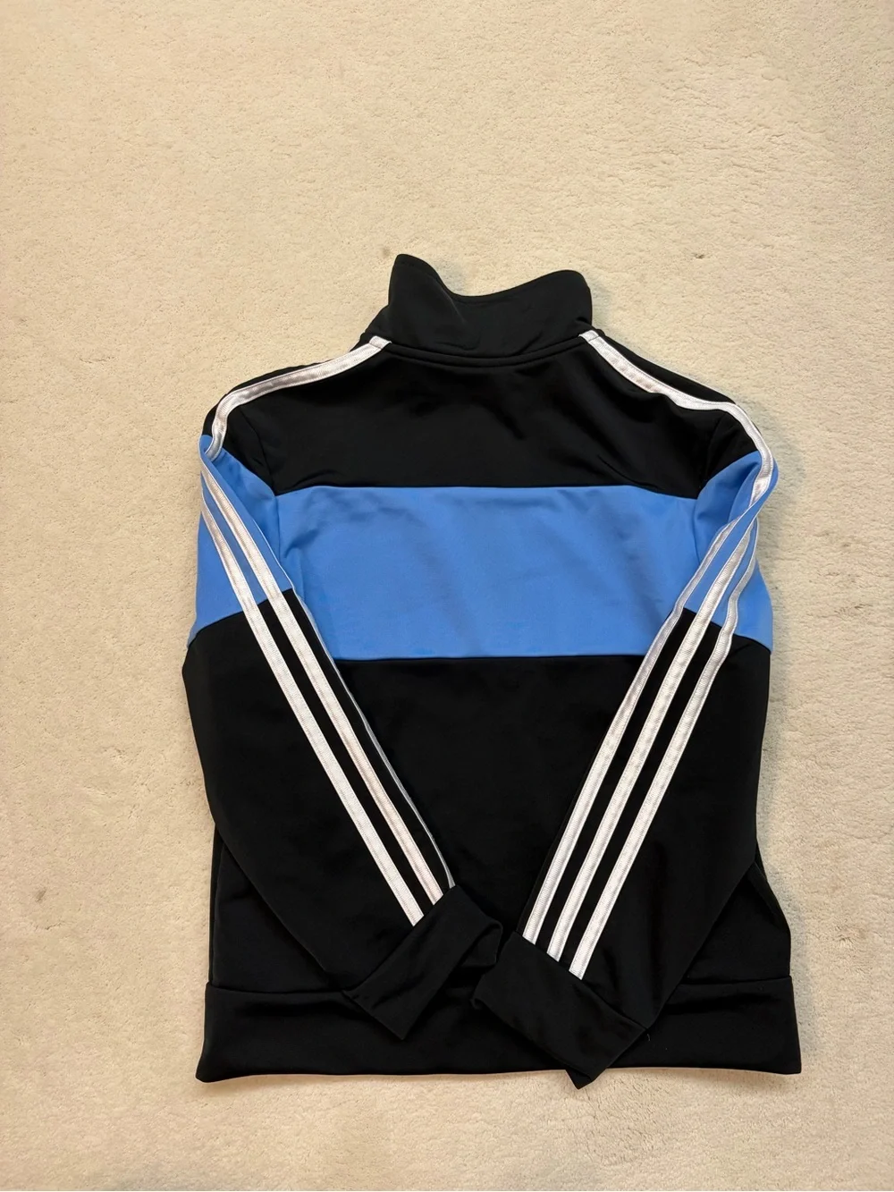 adidas Kids Black & Light Blue Puffer-Style Track Jacket